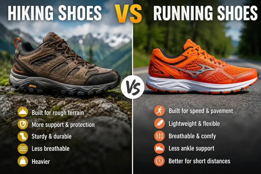 Hiking Shoes and Running Shoes Different