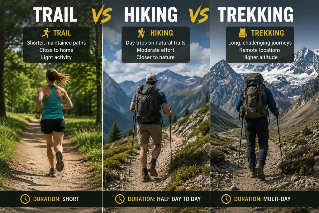Trail vs Hiking vs Trekking What’s the Real Difference