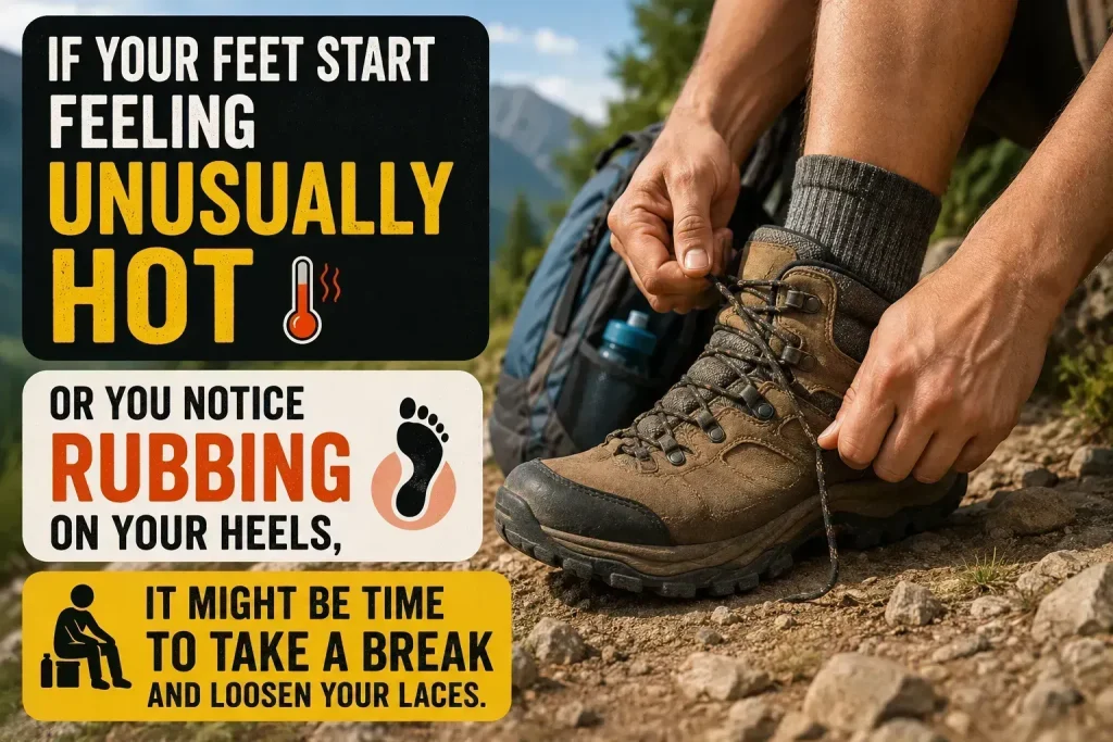 hot or you notice rubbing on your heels