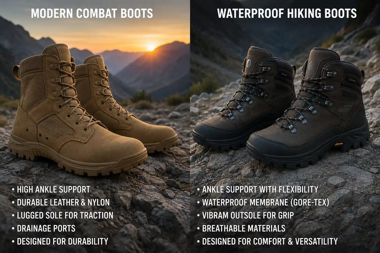 Combat Boots vs Hiking Boots