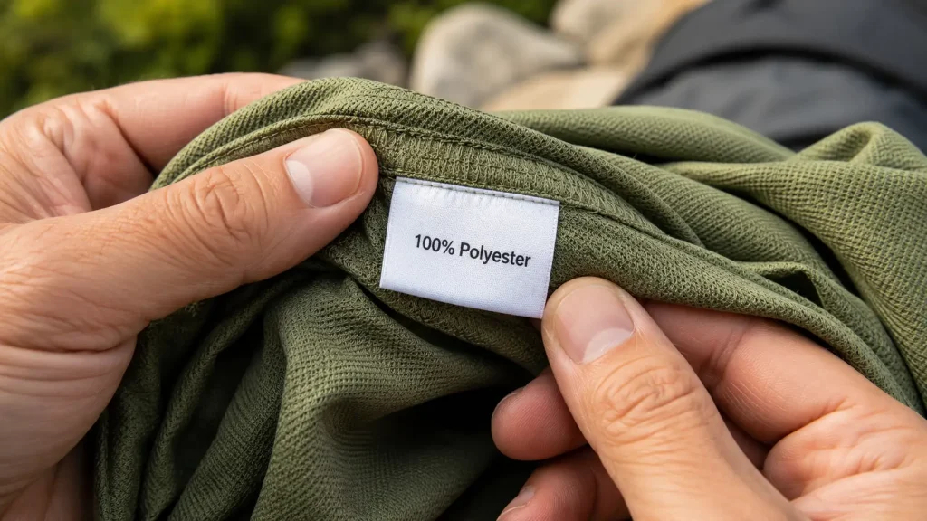 a person's hands checking the fabric