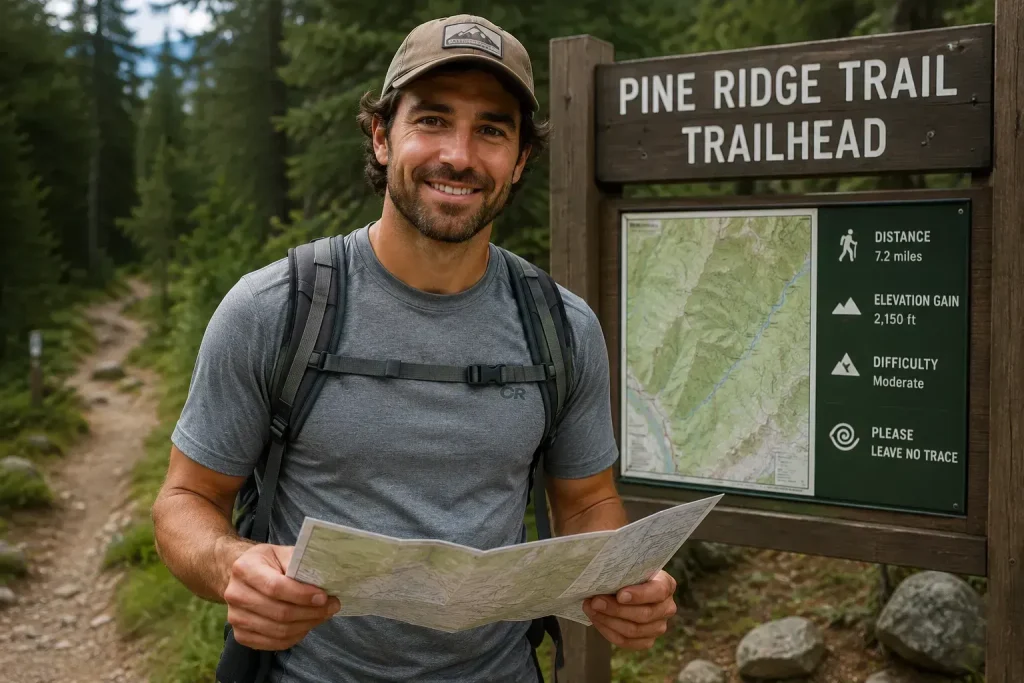 wearing a grey polyester trail shirt