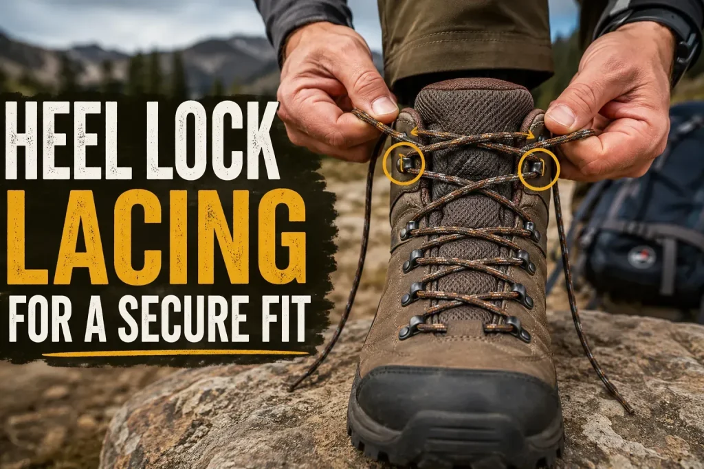 heel lock tying method before starting a trail