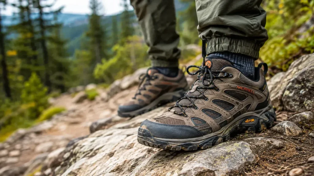 standing on a rocky trail